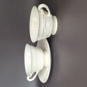 Wedgwood Etruria & Barlaston Patrician Cream Ivory Cup & Saucer Set + Extra Cup